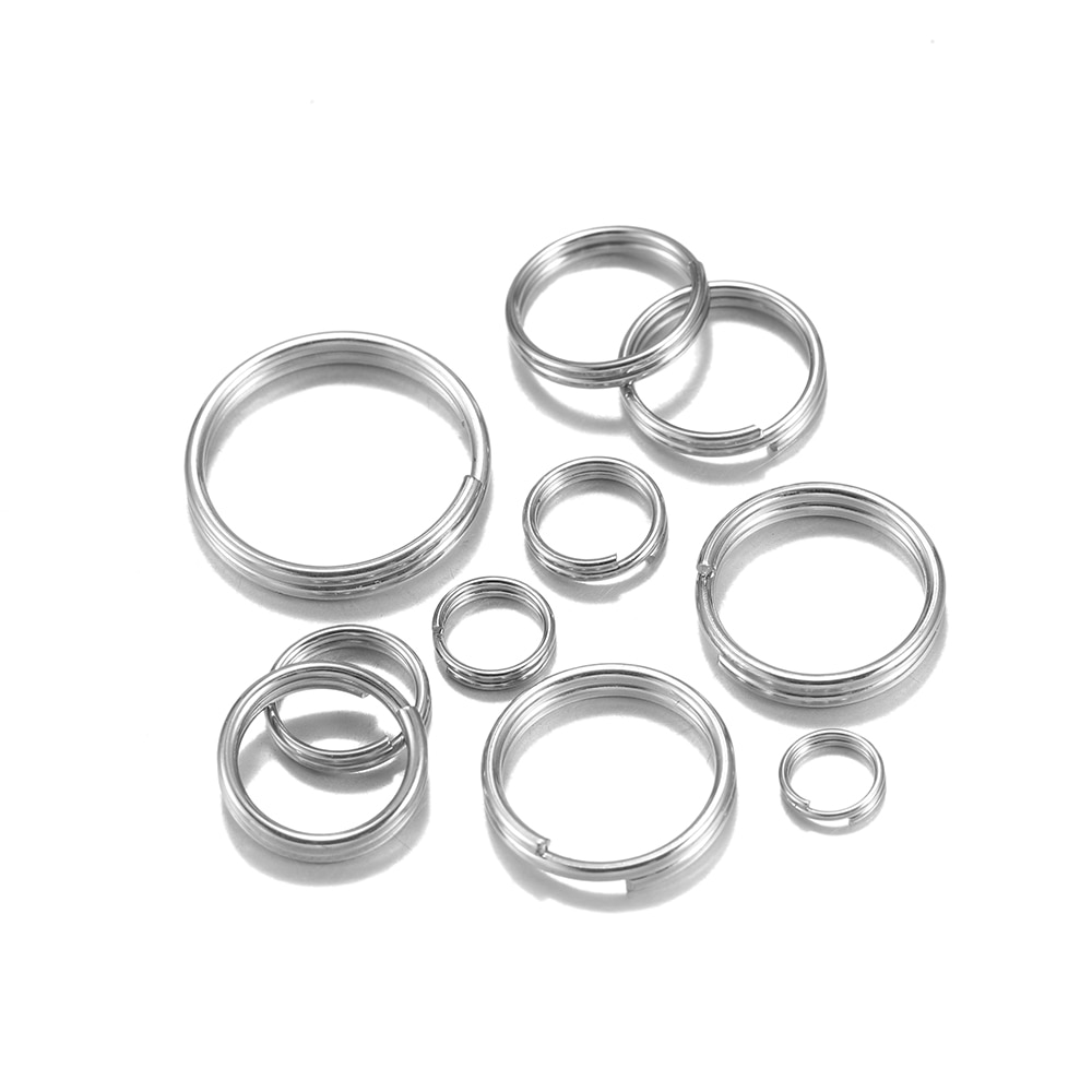 50/100pcs/lot 5-15 mm Stainless Steel Open Jump Split Rings Double Loops Connectors For DIY Keyring Jewelry Making Accessories
