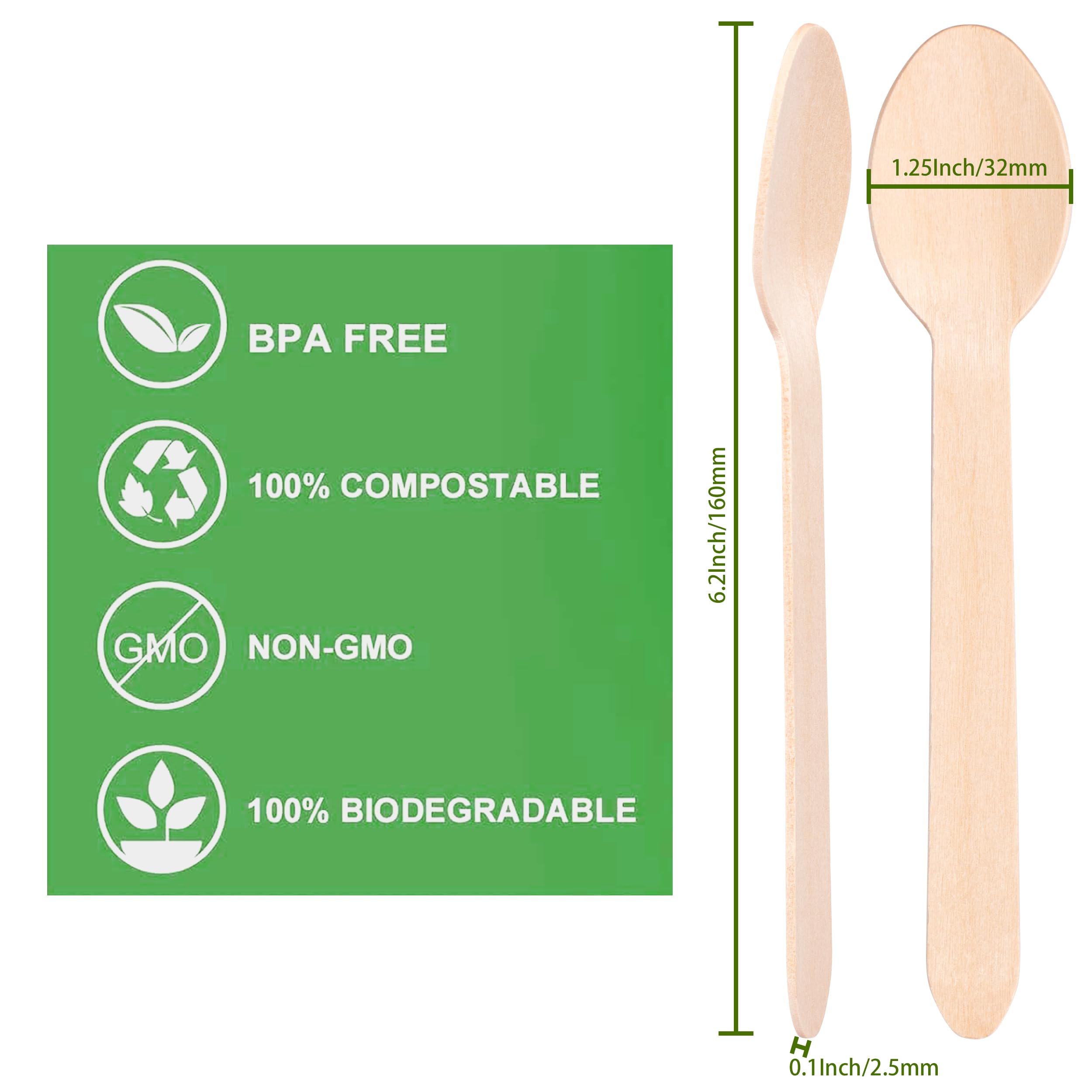 Cucharas de madera desechables para degustación de muestreo, yogur, helado, tenedores de postre, vajilla para de boda, cuchara de madera, 50/100 Uds.