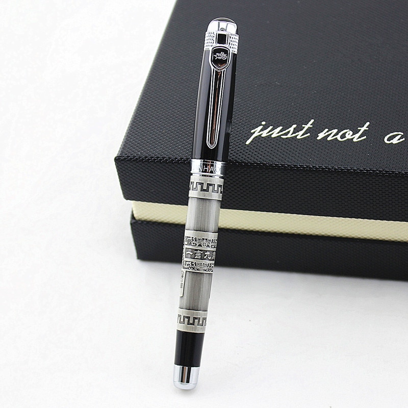 Conjunto de Canetas de Presente de luxo Jinhao 189 de Alta Qualidade 0.5 MILÍMETROS Nib Great Wall Fountain Pen com Caixa Original De tinta Metálica canetas de Presente