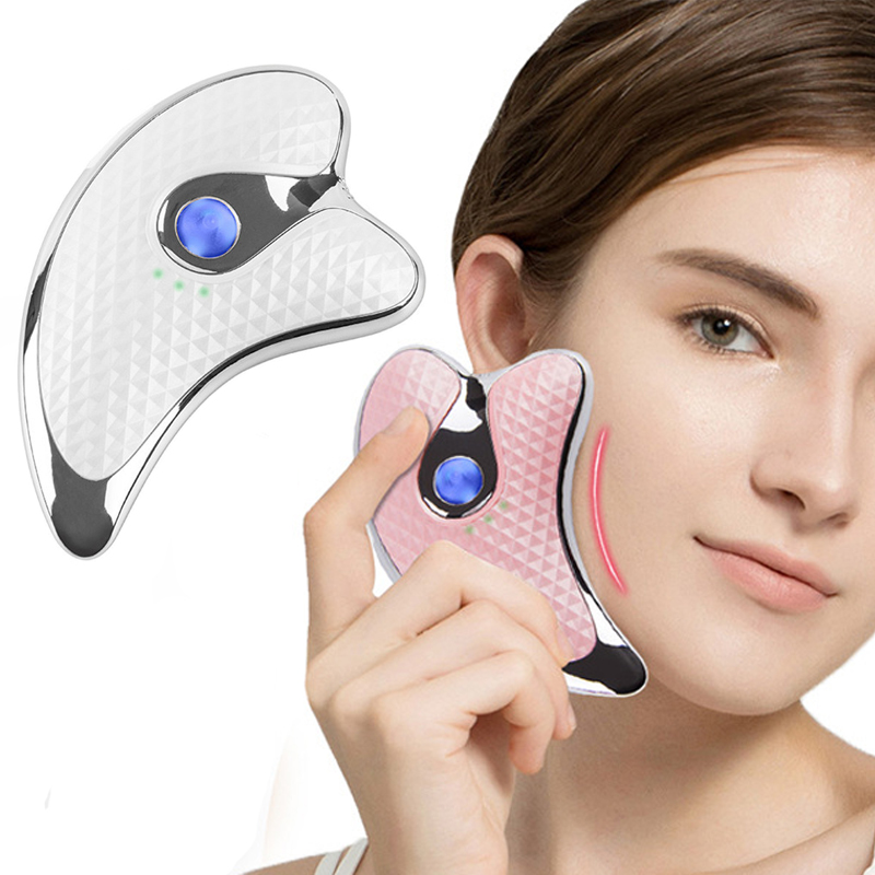 Guasha Facial Roller Massager EMS Microcurrent Face Lift Machine Wrinkle Remover Skin Lifting LED Light Face Massage Beauty Tool