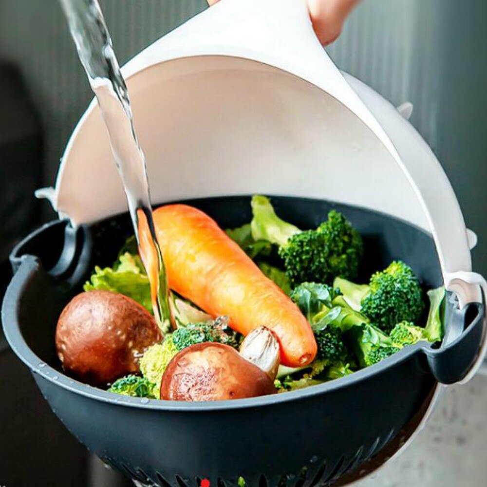 Trancheuse manuelle multifonctionnelle bol de vidange légumes coupe gadgets de cuisine hachoir râpe avec panier de vidange rotatif WF