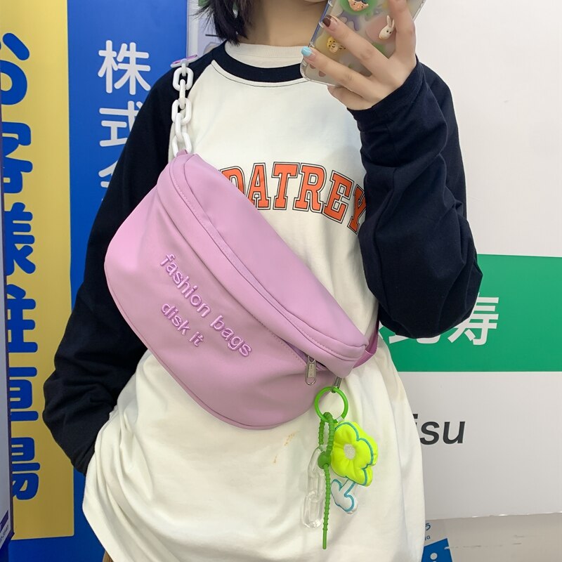 Süße brusttasche, japanische schultertasche mit großem fassungsvermögen, macaron-mädchen-stil, lässige schräge umhängetasche, bauchtasche für studentinnen