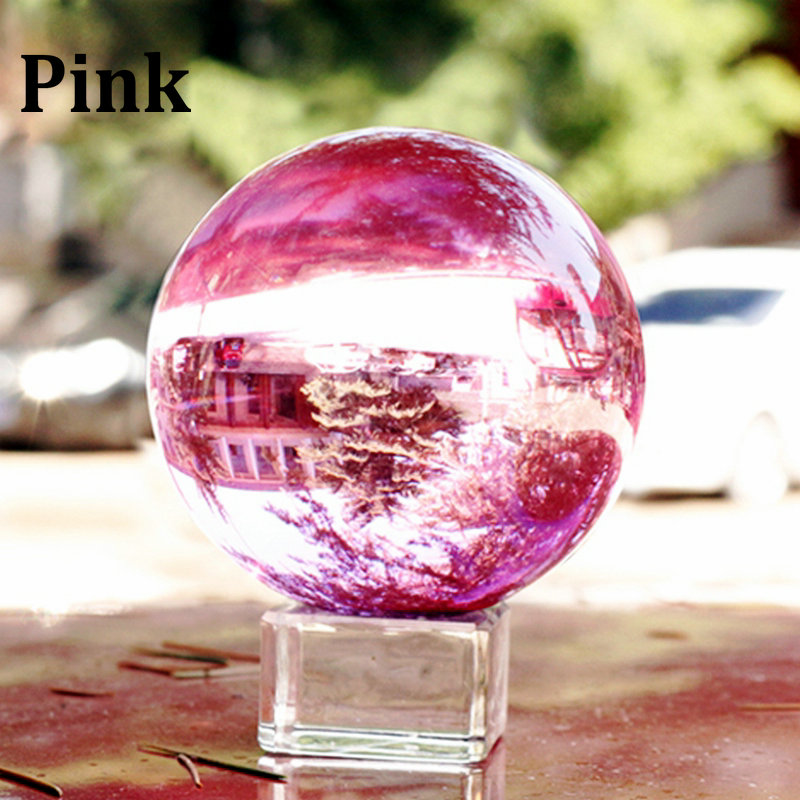 40mm farverige krystalkugler med base glas magisk sfære klode fotografering dekoration bold hjem dekoration