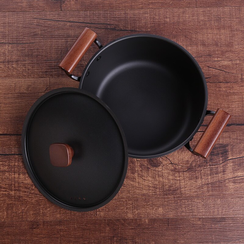 24cm ancien fer Wok soupe Pot maison ragoût Pot ragoût non enduit antiadhésif ustensiles de cuisine Pot