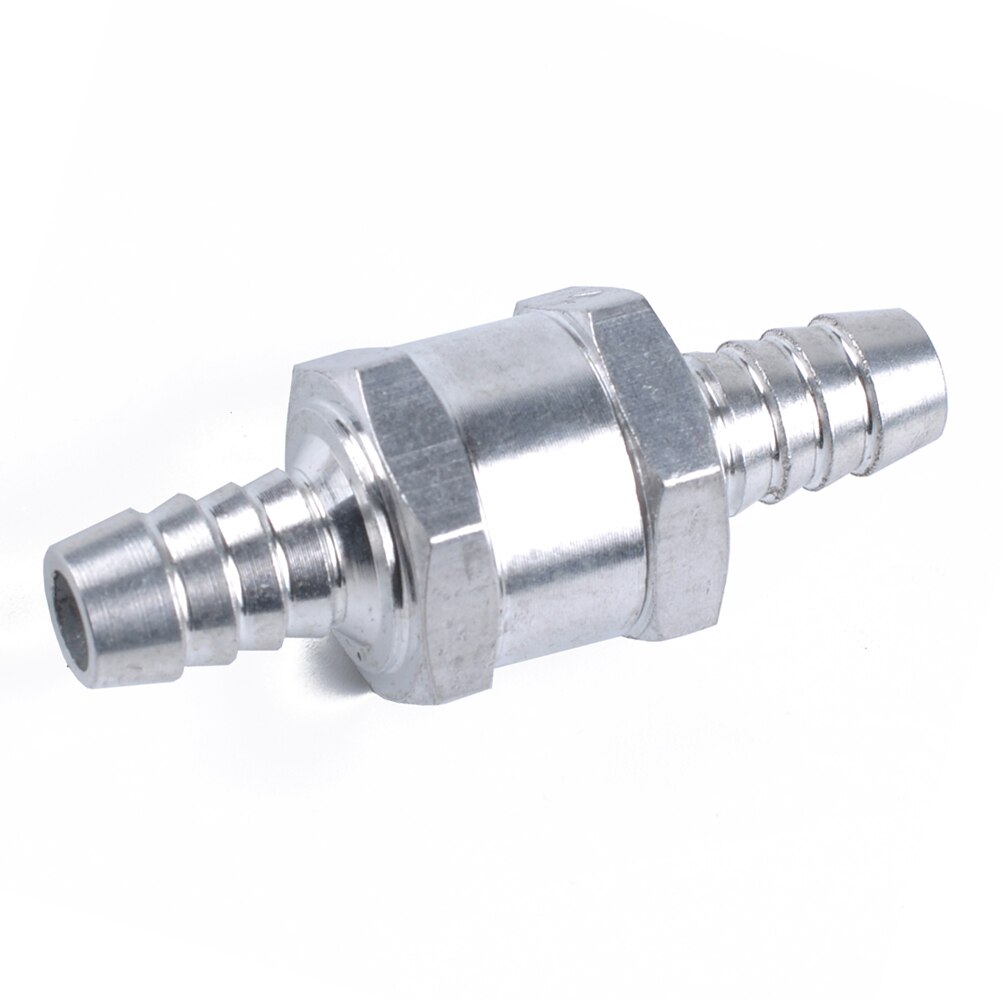 8MM Aluminum Alloy Reflux Valve Automobile Gasoline Diesel Fuel One-Way Check Valve Metal Check Valve Silver Cups