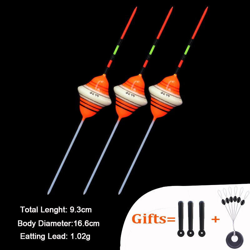 3pcs/Lot Fishing Floats Shrimp Floaters Grass Pond Ice Fishing Bobbers Fresh Water Balsa Wood Fishing Tackle Accessory: black