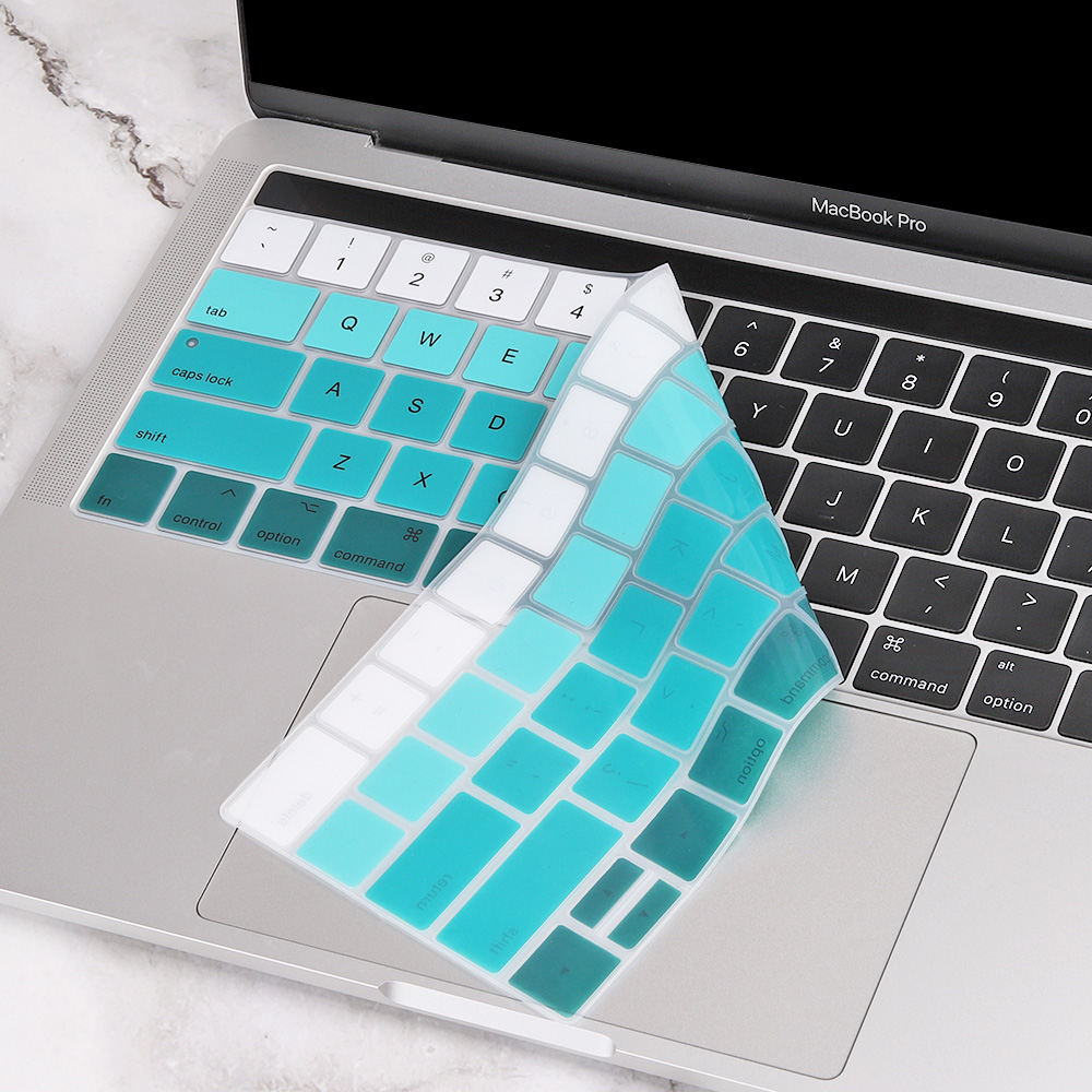 Ons Gradiënt Kleurrijke Silicone Toetsenbord Cover Skin Voor Macbook Pro 13 15 Inch Touch Bar A2159 A1989 A1990 Toetsenbord protector