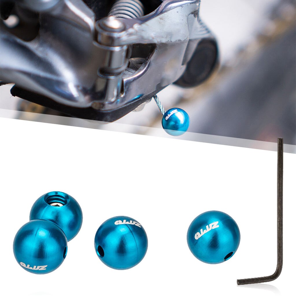 4Pcs Bicycle Brake Cable End Caps Set Ball Hat Sh ift Cable Tips for MTB Bike: Blue