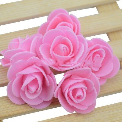 100 stk kunstige blomster bamse av roser 3cm skum bryllup dekorative blomster juledekor for hjemmet: 100 stk rosa