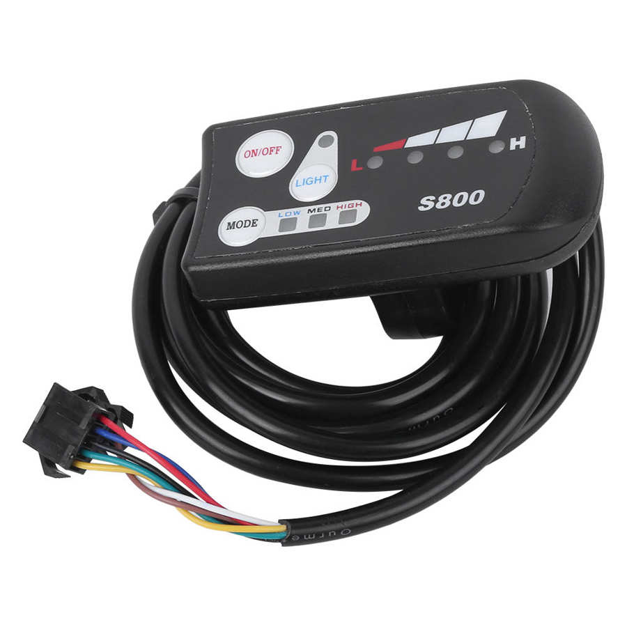 Electric Bicycle Display S800 Button Speed Shifter Control Panel Display 36V/48V Connect E-bike Headlight and Controller