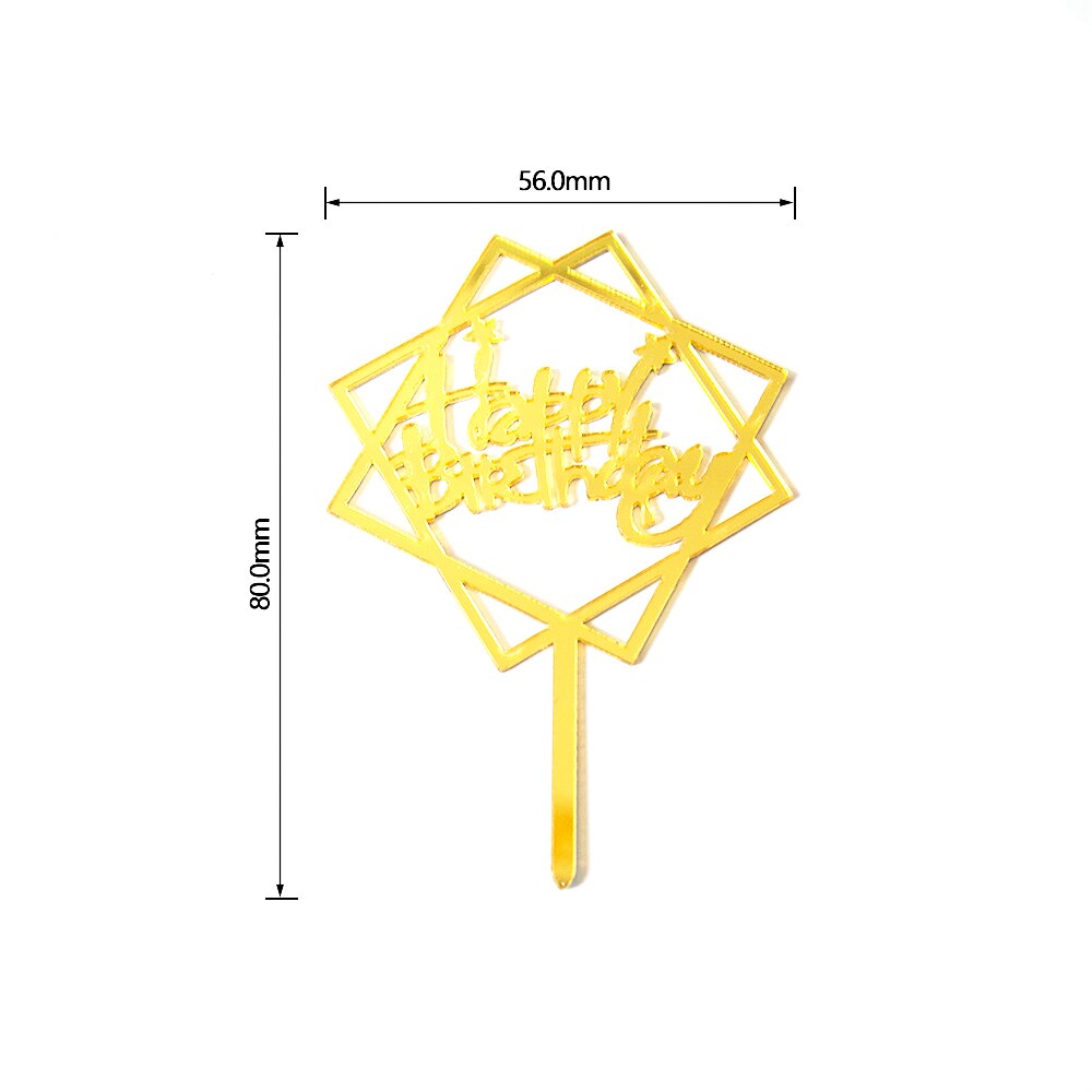 Pak Van 10 Stuks Mini Gelukkige Verjaardag Acryl Cake Topper Verjaardagstaart Decoratie: 05 HB 10PCS