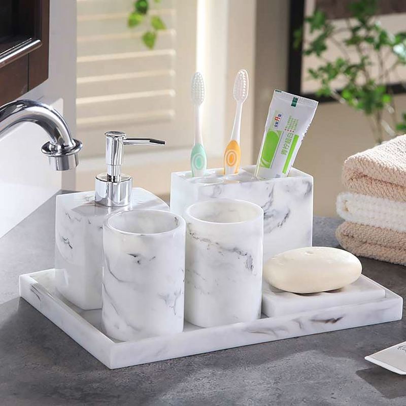 Diamond bathroom five-piece wash suit bathroom kits simple bathroom brushing cup mug cup set LO724410