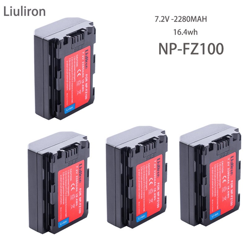 4 Pcs Np FZ100 NP-FZ100 NPFZ100 Batterij + Led Dual Charger Met Type-C Poort Voor Sony BC-QZ1 A7R iii A7 Iii ILCE-9 A9 9R 9S