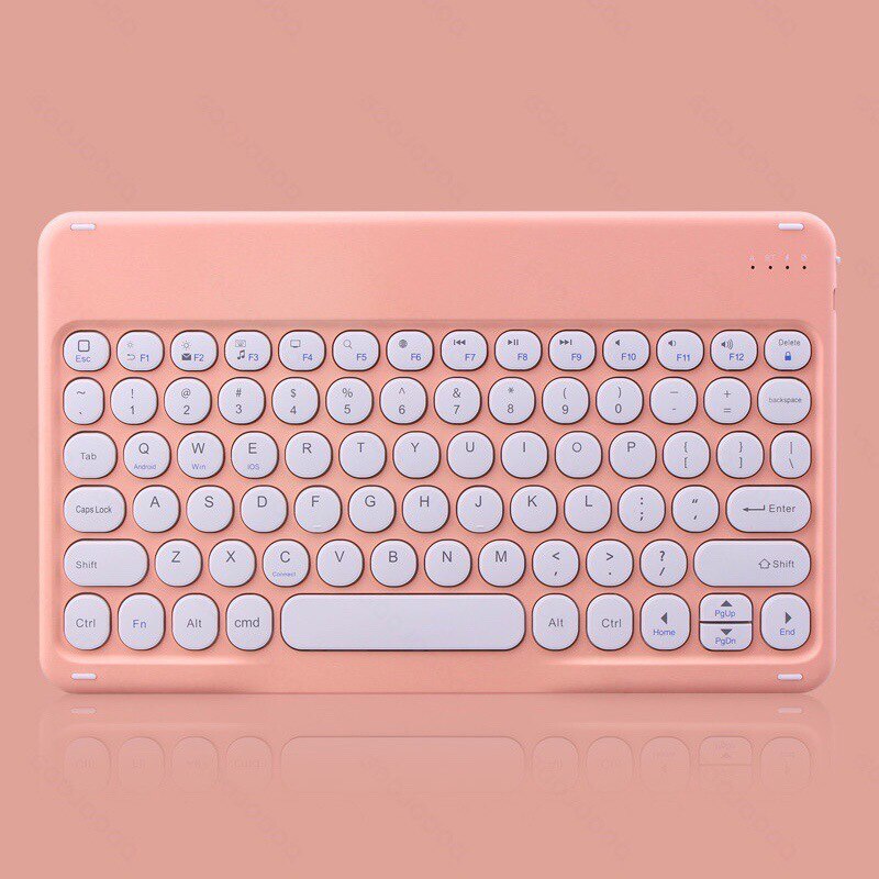 Gratis Muis Met Toetsenbord 10 Inch Universele Toetsenborden Voor Tablet Telefoon Pc Bluetooth-Compatibel Toetsenbord Voor Ipad Samsung Huawei: pink round