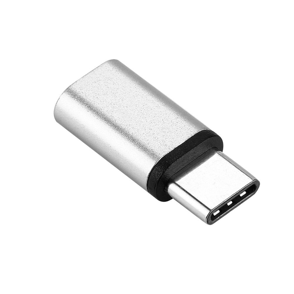 8MM Long USB Type C Adapter For LG V30 Blackview BV8000/BV9000/Pro S6 Micro USB Female To Type C Male Converter Type-C Adapter: silver