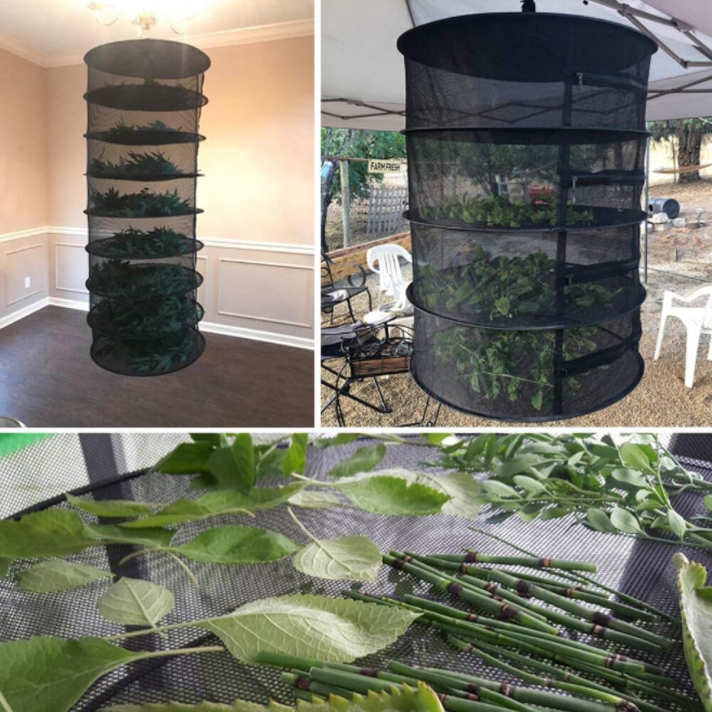 Hanging Basket Folding Herb Dry Rack Layers Drying Net for Herbs Drying Net Dryer Bag Mesh For Flowers Buds Plants Organizer
