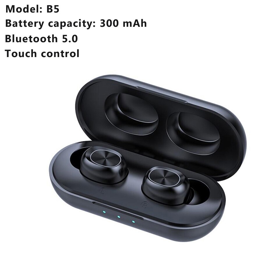 Touch Control TWS 5,0 Bluetooth Kopfhörer Drahtlose Kopfhörer Freisprecheinrichtung HIFI Stereo Drahtlose Ohrhörer Headset Mit Mikrofon: B5