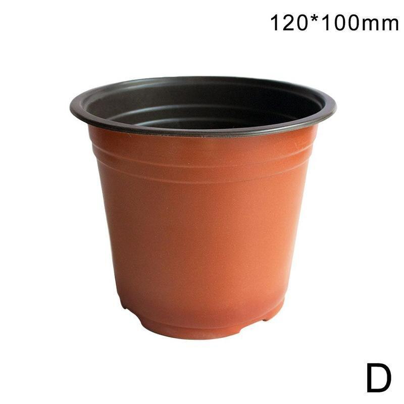 10Pcs/Lot Flower Pot Plastic Plant Pots Desktop Potted Green Home Plant Vegetation Soft Garden Flowerpot Garden Nursery Too D8U9: 120mmx100mm
