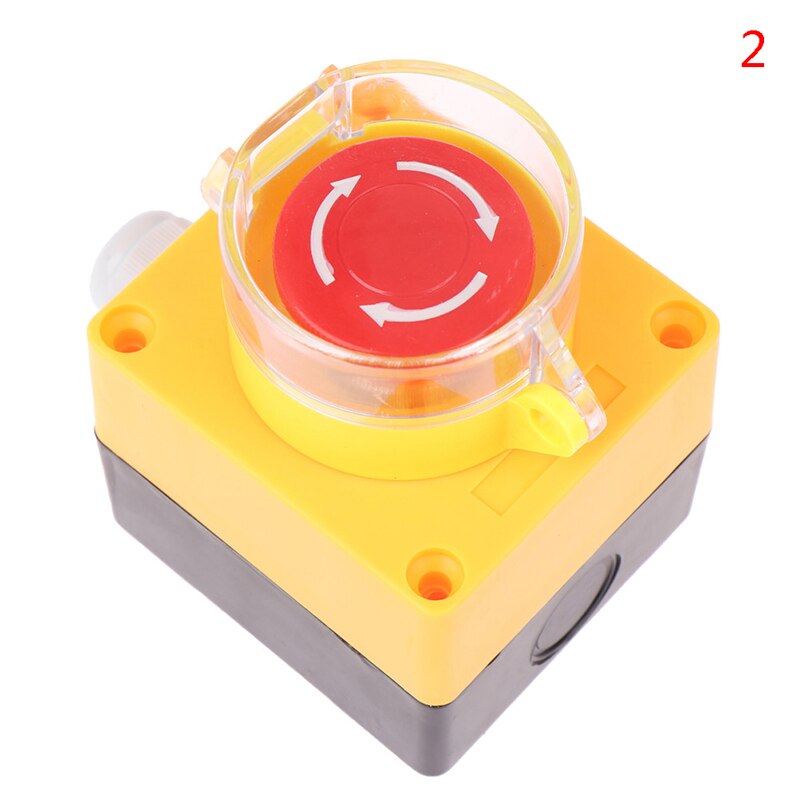 Red Sign Push Button Switch DPST Mushroom Emergency Stop Button AC 660V 10A: A2