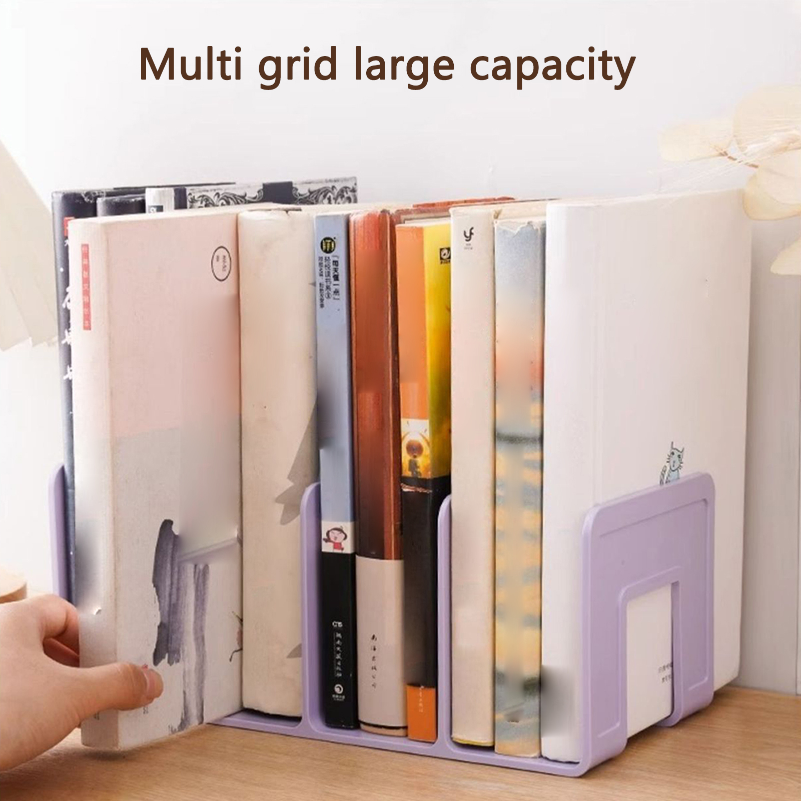 Plastic Desk File Sorter Holder Easy to Clean Book Paper Storage Dividers for Home Office & Classroom