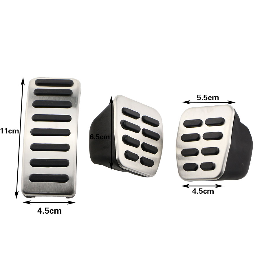 Tapa de pedales de coche de acero inoxidable, cubierta de freno de acelerador de embrague para VW Polo Golf 4 Jetta MK4 Bora para Skoda Fabia LHD Acc.: Naranja