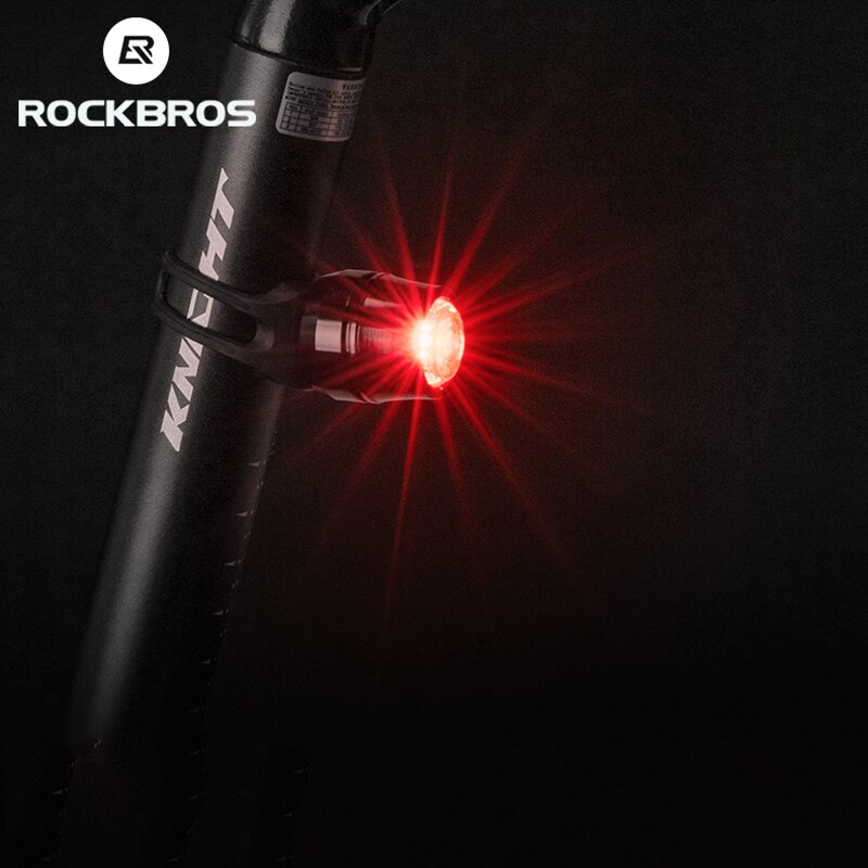 Rockbros Fiets Achterlicht Led Usb Oplaadbare Rood Licht Waarschuwing Ultralight Regendicht Multifunctionele Licht Fiets Accessoires