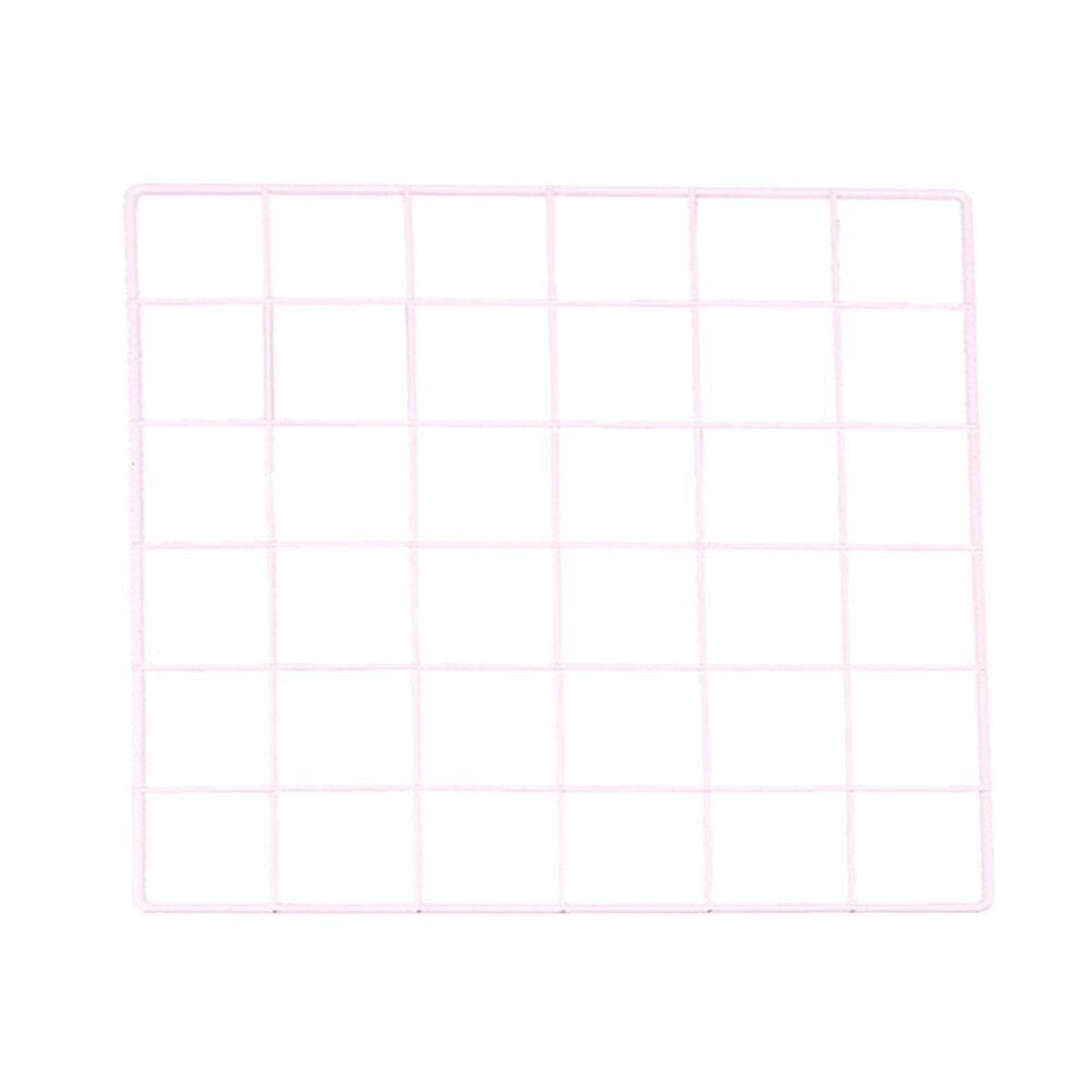 3 farger nordisk stil jern metall gitter dekor fotoramme postkort mesh ramme kunst vise mesh lagringshylle arrangør stativ: Rosa 35cm
