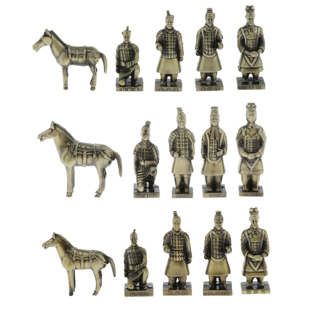5Pcs Antique Reproduction Qin Terra Cotta Warrior Collectible Statuette Miniature