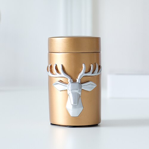 Deer Head Craft Toothpick Holder Tabel Storage Box Toothpick Dispenser Container Toothpick Dispenser: Gold-R