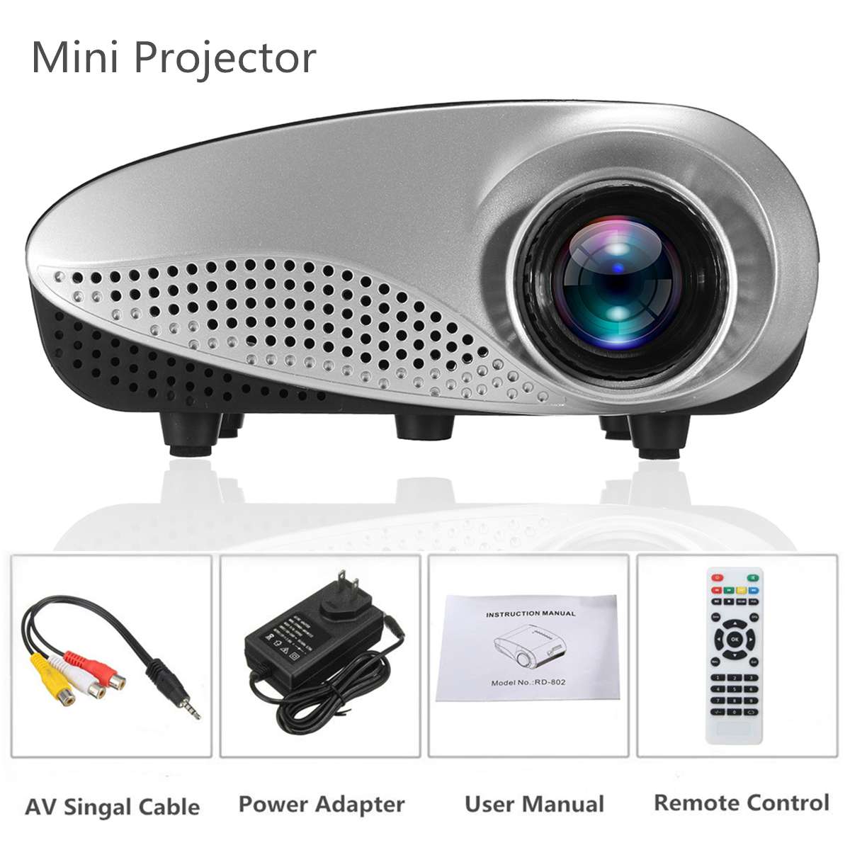600Lumens Video Mini Projector With Full HD 1080p For Home Cinema Movie portable projector led projector for home theater