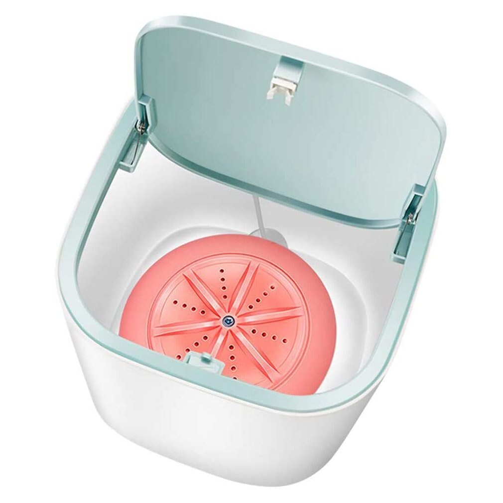 Ultrasonic Portable Mini Turbo Washing Machine With Usb Power Supply Mini Compact Lightweight Personal Washing: pink