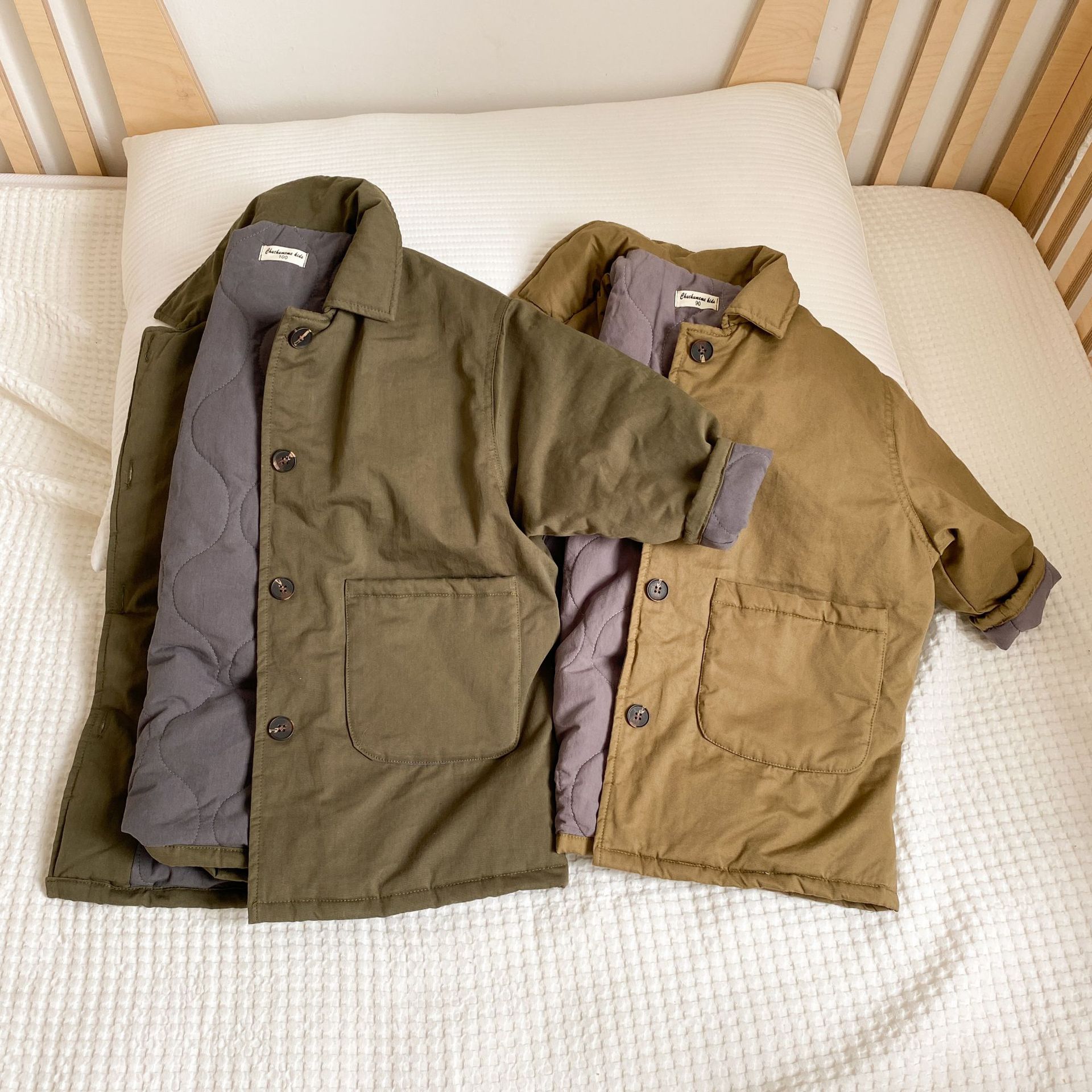 Cappotti imbottiti in cotone lungo per bambini nuovi in stile coreano inverno caldo addensare parka tinta unita capispalla Casual per bambini Unisex