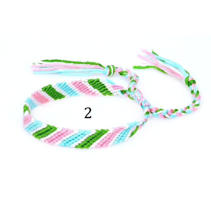 Bohemen Handgemaakte Touw Armbanden Verstelbare Lgbt Braslet Yoga Meditatie Sieraden Accessoires Tibetaanse Armband Homme Vrouwen Pulseras: Green Pink Blue