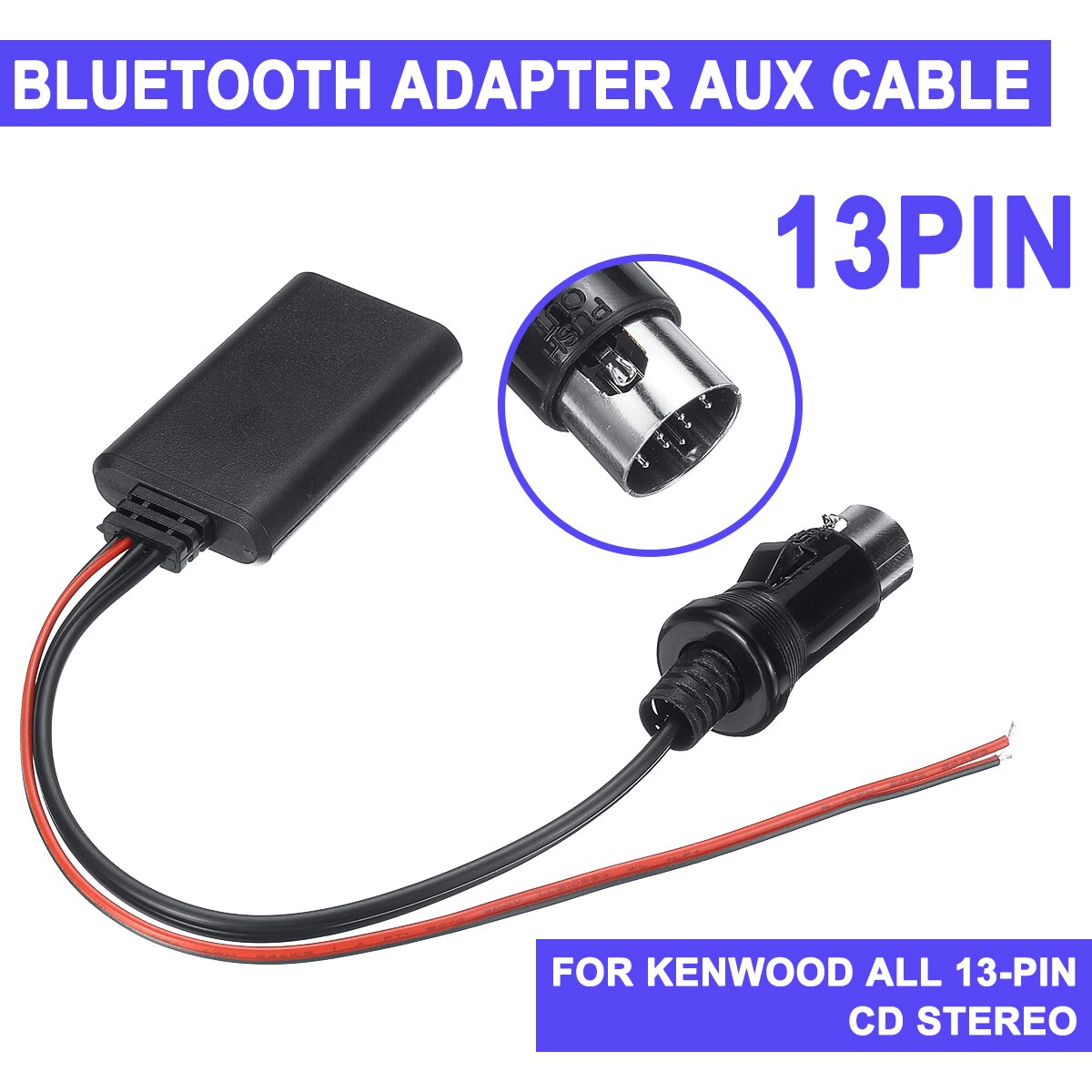 For kenwood all 13- pin cd stereo bil bluetooth modul audio aux kabel adapter mottaker bilelektronikk tilbehør
