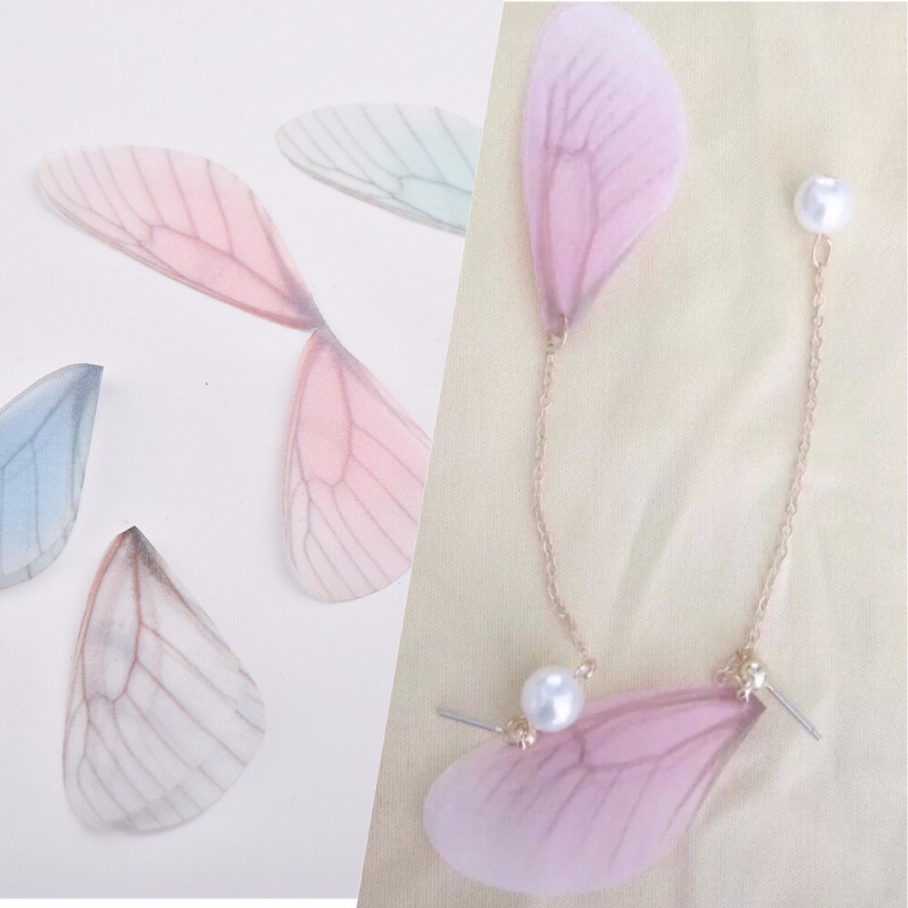 DIY earrings accessories thin wing literary temperament Wings Butterfly Pendant Earrings accessories 8mm 2