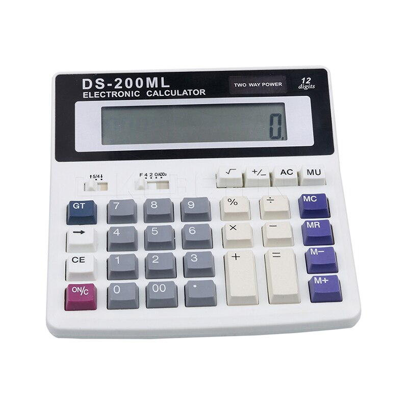 Calculator Solar Battery Dual Power Simple 12-bit Digit LCD Display Office School Special Multi-function