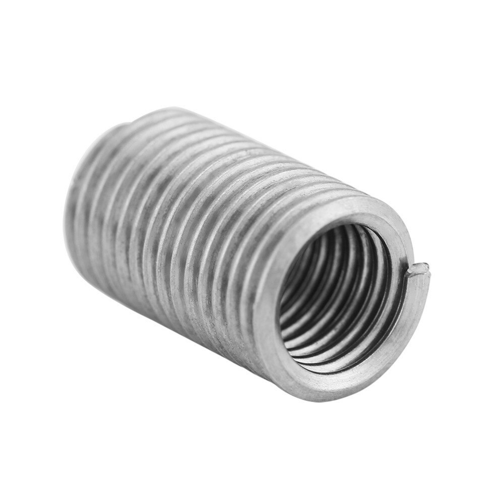 50Pcs Stainless Steel Coiled Wire Helical Screw Bushing Sleeve Set Thread Inserts M6x1.0x2.5D Self Tapping Thread Repair Tools