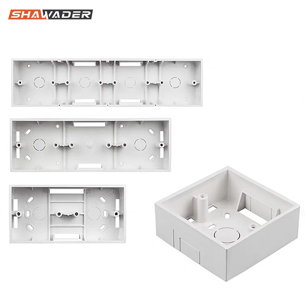 Electrical Mounting Box Wall Mount Rectangle Switch 1/2/3 Way Junction Box PVC Surface Mounted Box Stash Container Exposed Boxes