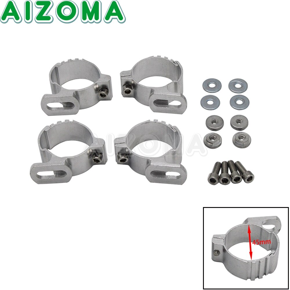 1 einstellen Motorrad Viertel Scheinwerfer Verkleidung Windschutzscheibe 35-50mm 45mm 49mm Gabel Klemme Halterung Für Harley sportster XL 883 1200 Dyna: 45mm