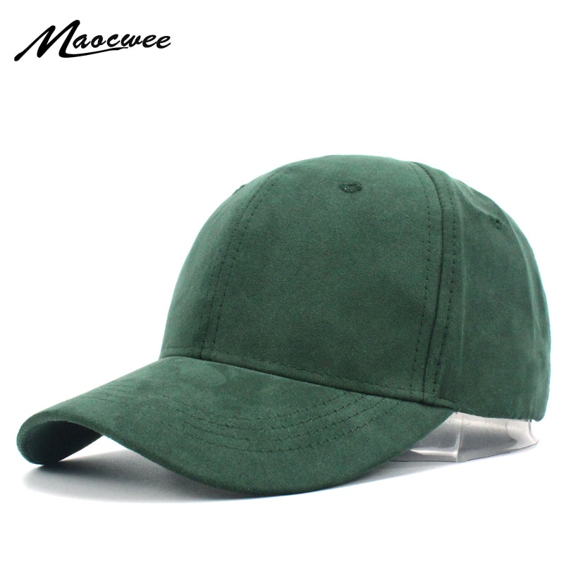 Kvinder mænd baseball kasketter ruskind solid grøn trucker cap afslappet snapback monteret hat til pige dreng unisex far hat cap justerbar