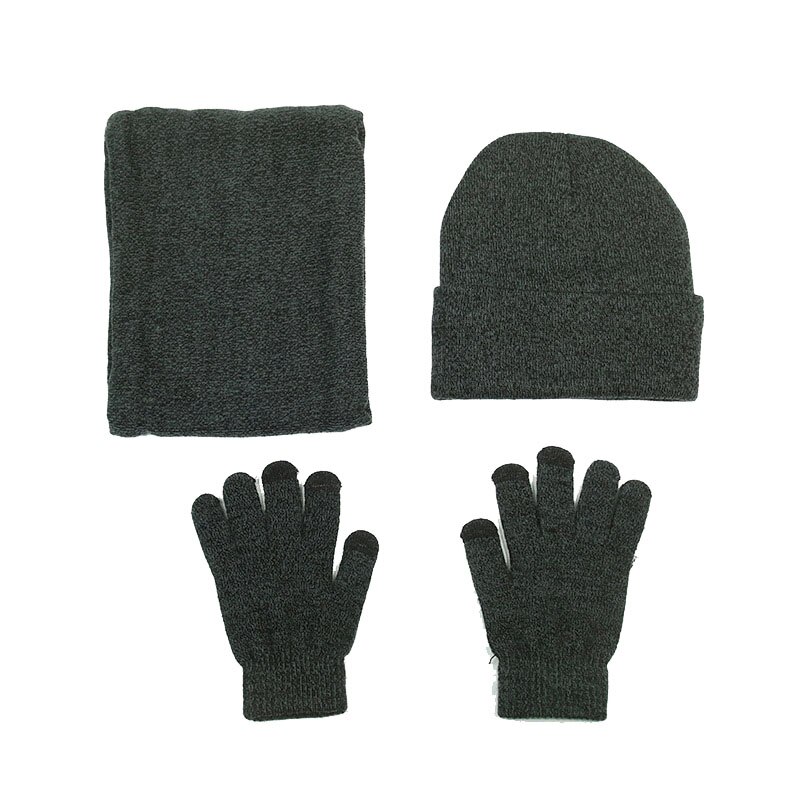 Tørklæde hue handsker til kvinder mænd vinter huer kasketter touch screen handske strik dame hatte hals varm hagesmæk balaclava maske gorras bonne: Blågrå