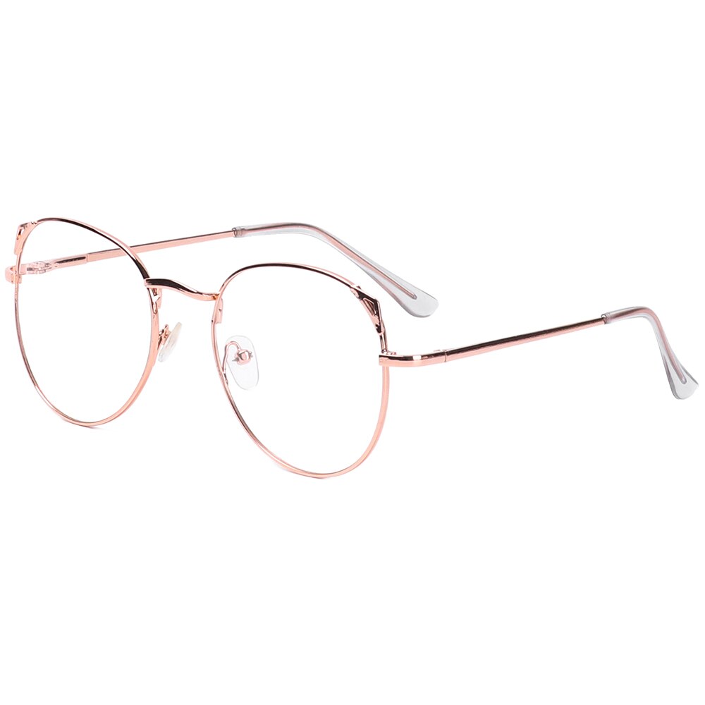 Unisex vintage anti blått ljus glasögon bågar oktagon lins närsynthet optisk spegel enkel legering anti uv klar glasögon bågar: 04 guld