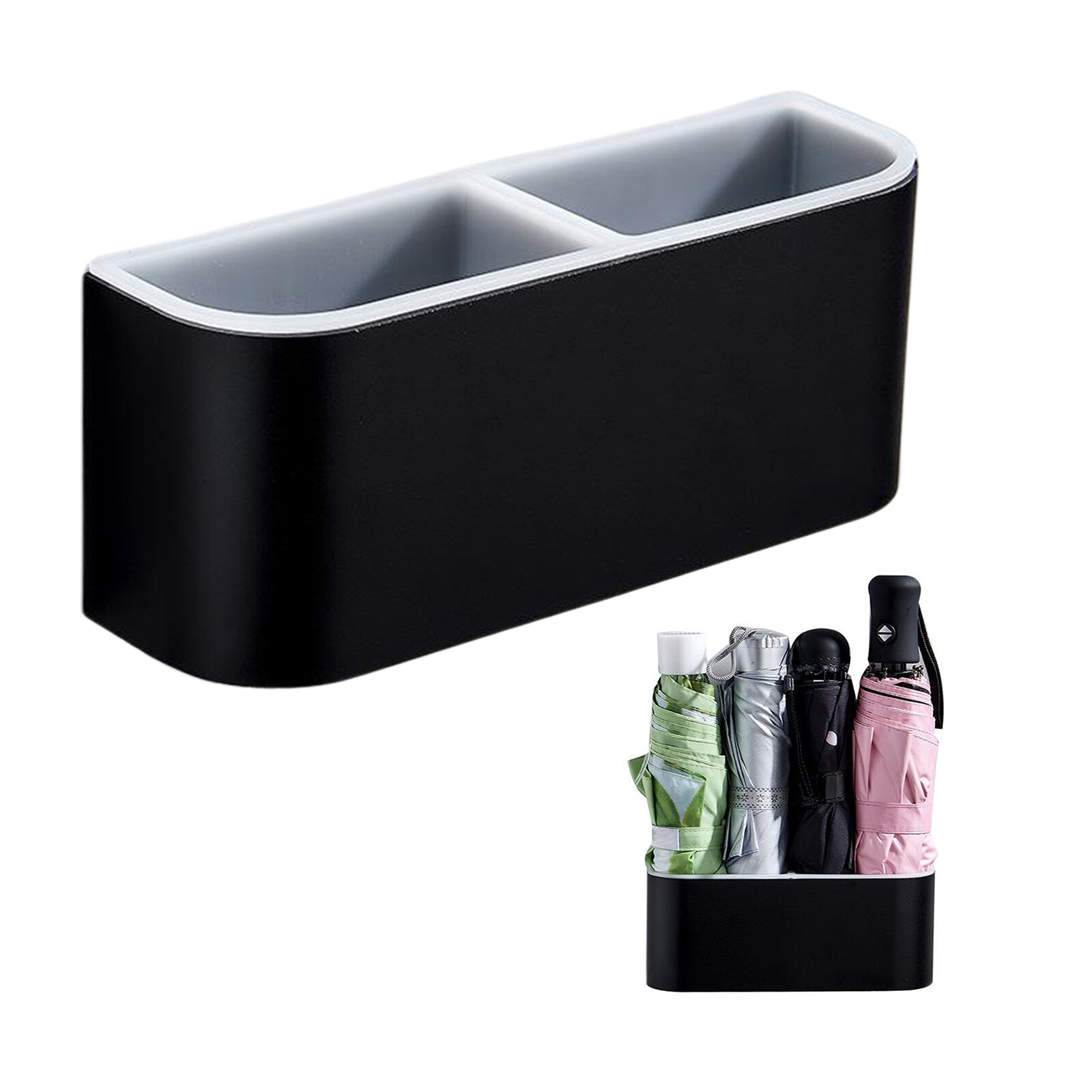 Umbrella Rack Stand Holder with Drip Tray Space Saving Organizer Home Office Decor: Black