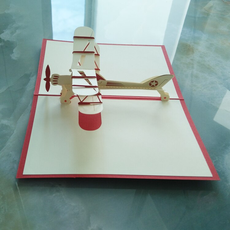 Håndlavet papir klip 3d stereoskopiske fly lykønskningskort foldetype unikke kinesiske etniske håndværkskort