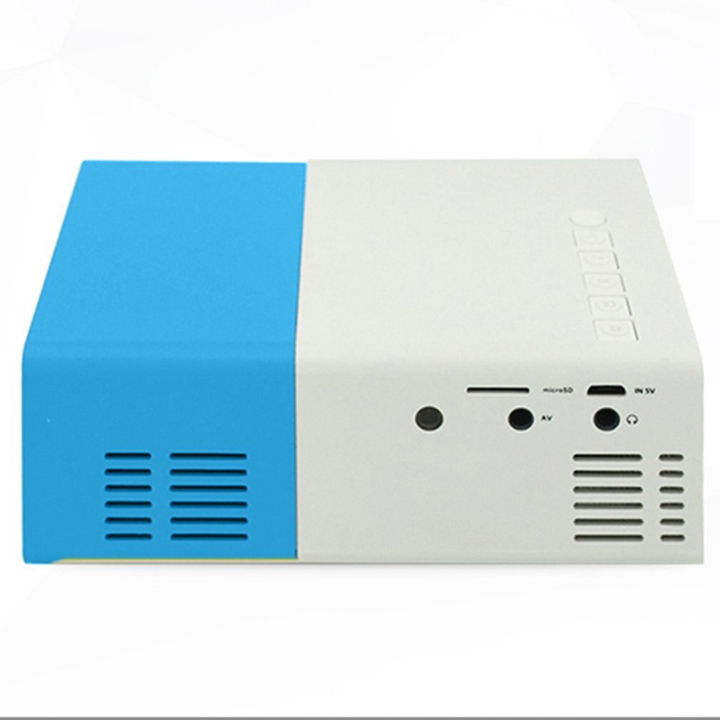 Blå hvid farve hjem mini-projektor 1080p yg300 led projektion flere enhedstilslutninger hd underholdning bærbar