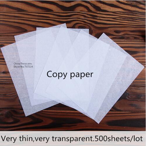 Kalkerpapir kopipapir faxpapir til fyldepenskrivning, tyndt gennemsigtigt papir 17cm*25cm,500 ark