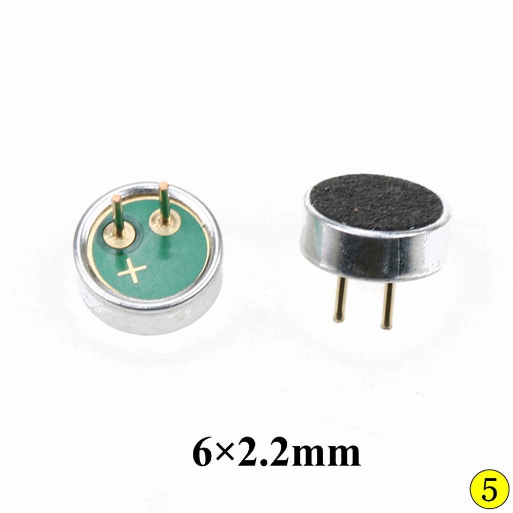 Microphone à condensateur électret yuxi, capsule de microphone à 2 broches, 4 x 2mm/4 x 1.5mm/4.5*2.2mm/6 x 7mm/6 2.2mm/9.7 5mm/10 x 7mm , micro de microphone: No5