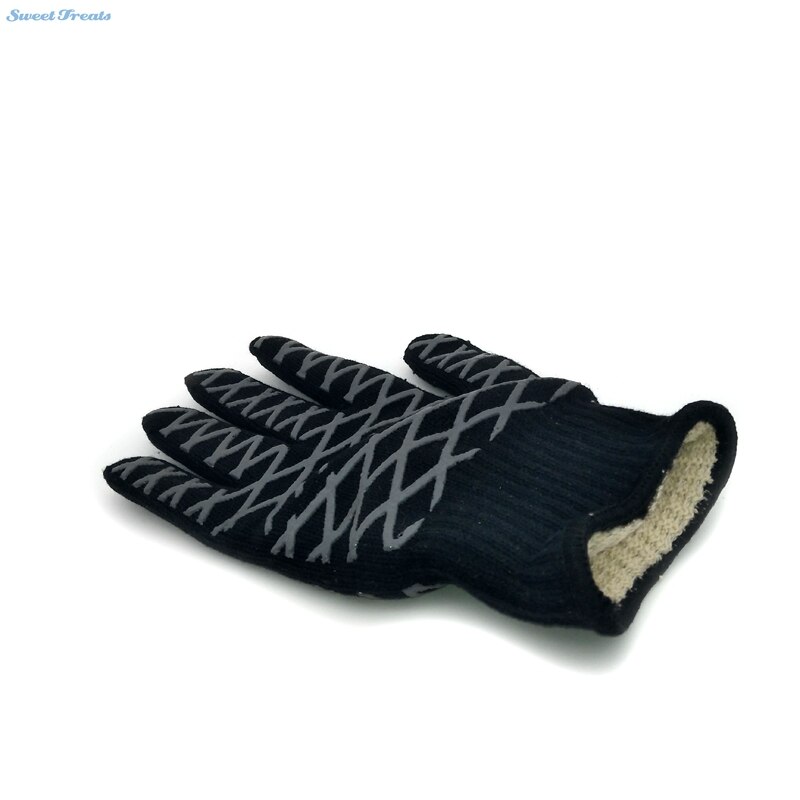 Sweettreats 10" Long Barbecue BBQ Gloves Pit Mitt Heat Resistant Fireplace BBQ Grill Kitchen Glove Microwave Oven Mitts