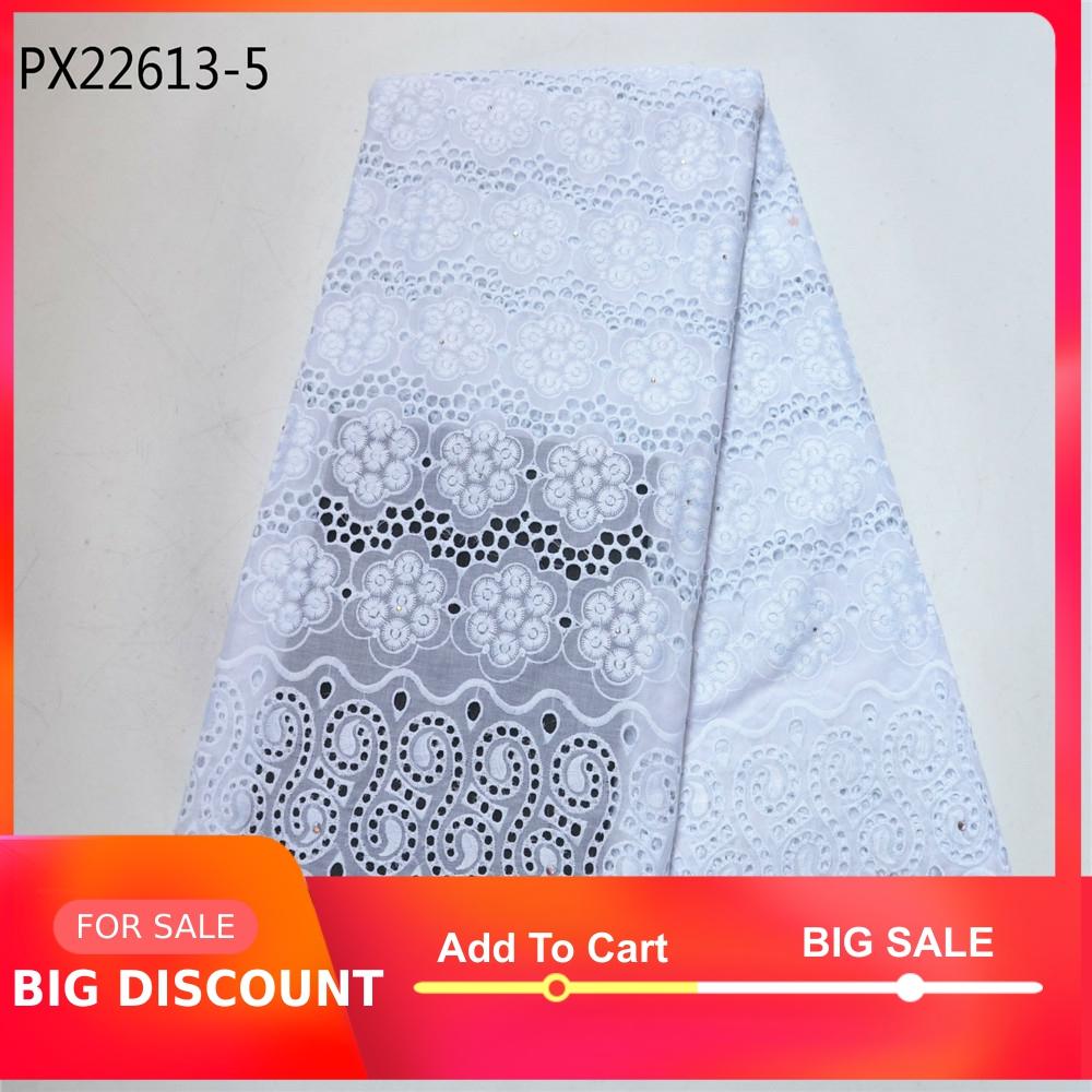 Broderie nigériane africaine en coton, bonne , dentelle de suisse voile, tissu de couleur blanche, dernier gros