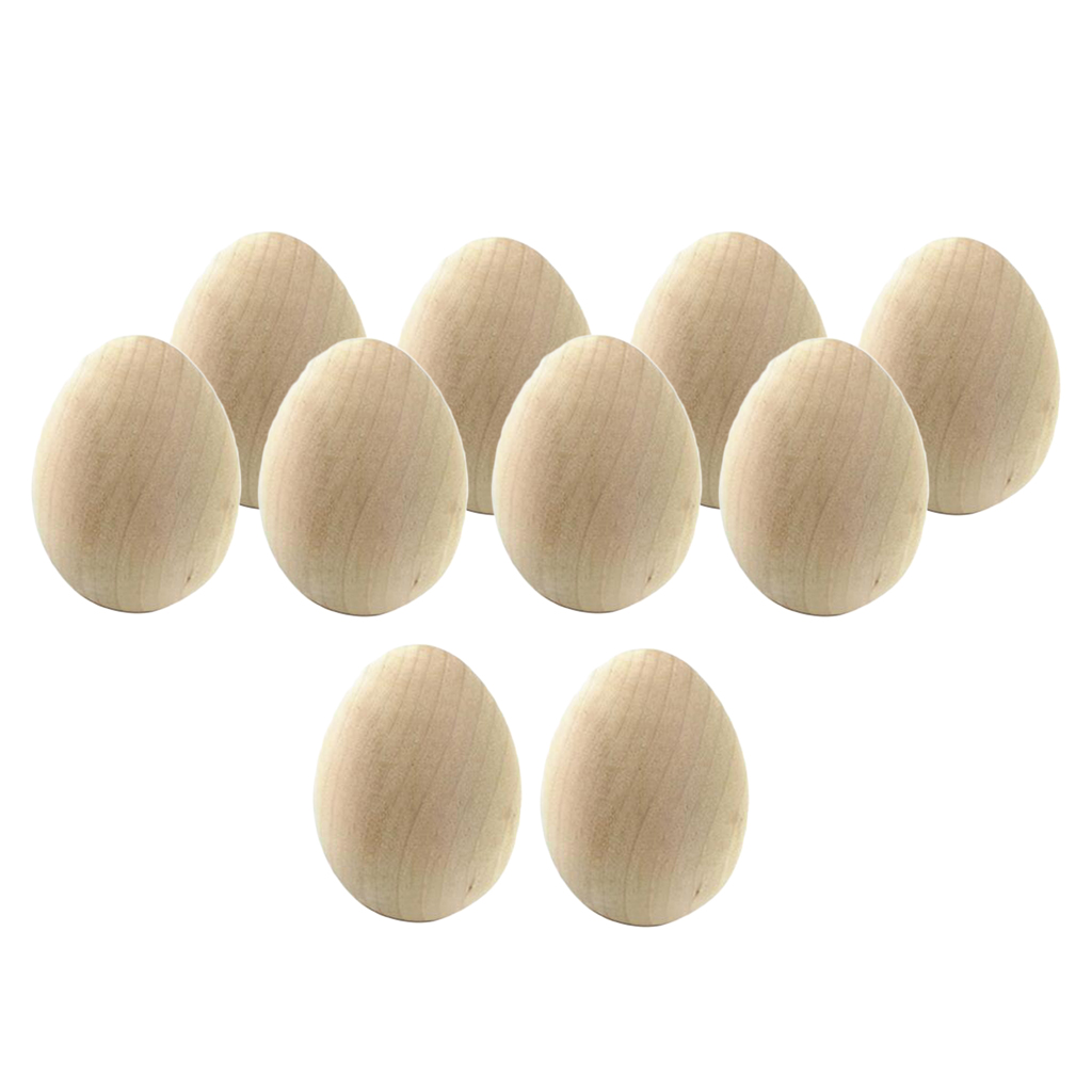 10 stück holzeier für ostern, bastelarbeiten und dekoration, kinderspielküche